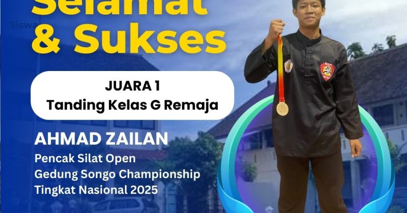 Atlet Pencak Silat Ahmad Zailan dari SMA Negeri 1 Kembang Raih Prestasi Gemilang di Kejuaraan Nasional